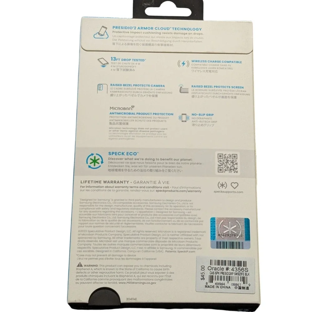 BB. Speck Presidio2 Grip Case for Samsung Galaxy S23 FE - Black‎ - NEW